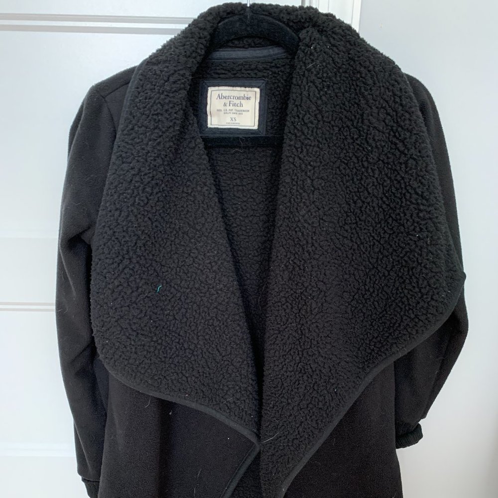 Abercombie Black Sherpa Cardigan